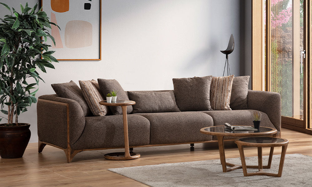 Boss Modern Ahşap Ayaklı Koltuk Takımı