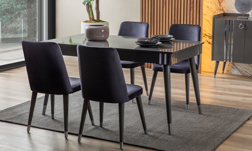 Lotus Modern Ahşap Ayaklı Yemek Masası