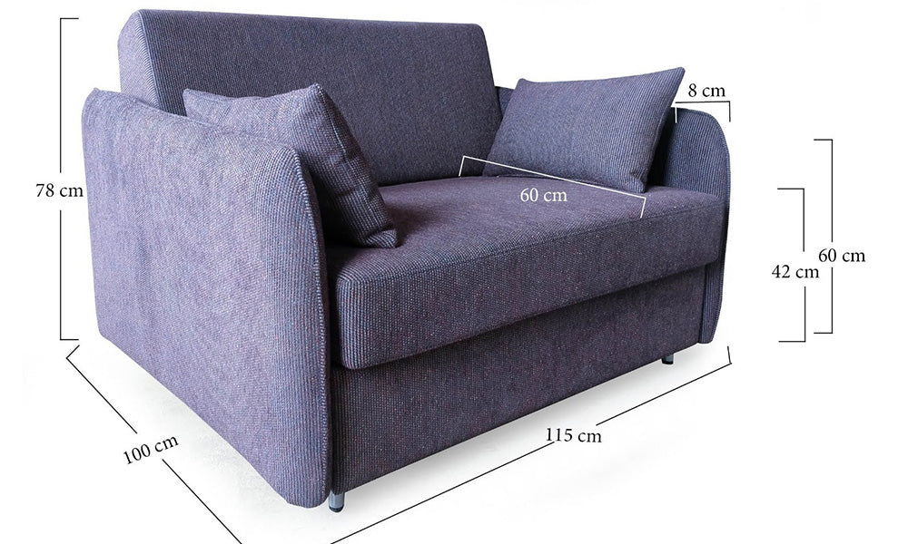 Athena Modern Akıllı Yataklı Tekli Koltuk (Genişlik: 115cm)