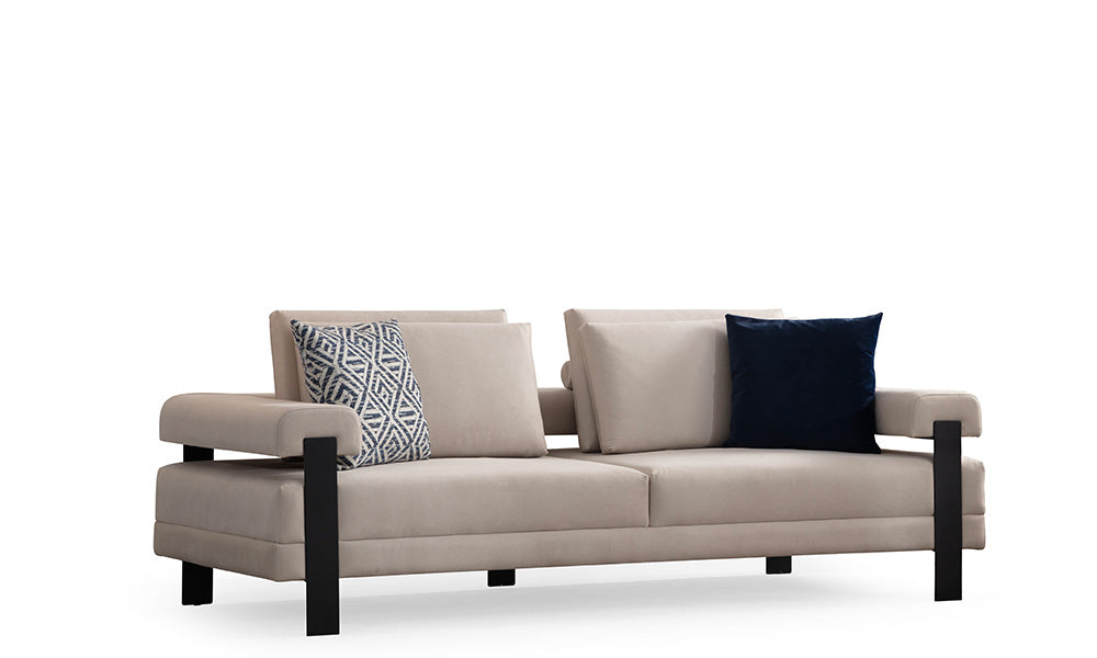 Deep Living Modern Metal Ayaklı Üçlü Koltuk