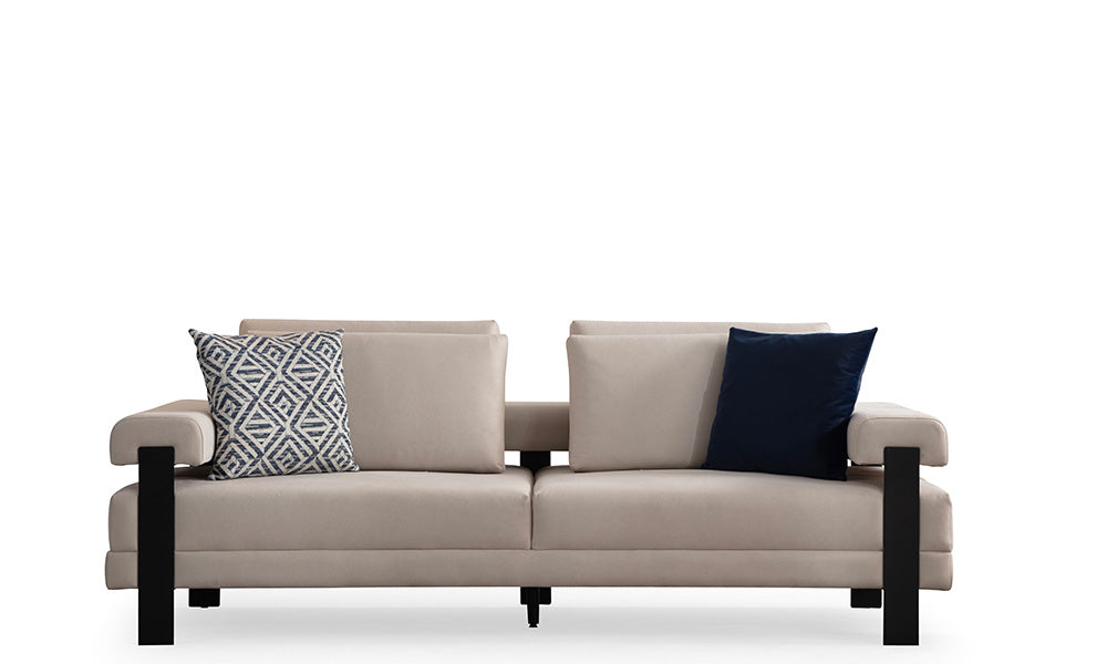 Deep Living Modern Metal Ayaklı Üçlü Koltuk